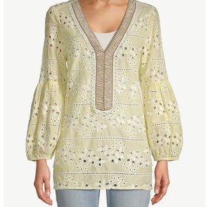 Chicos Embellished-Eyelet Top